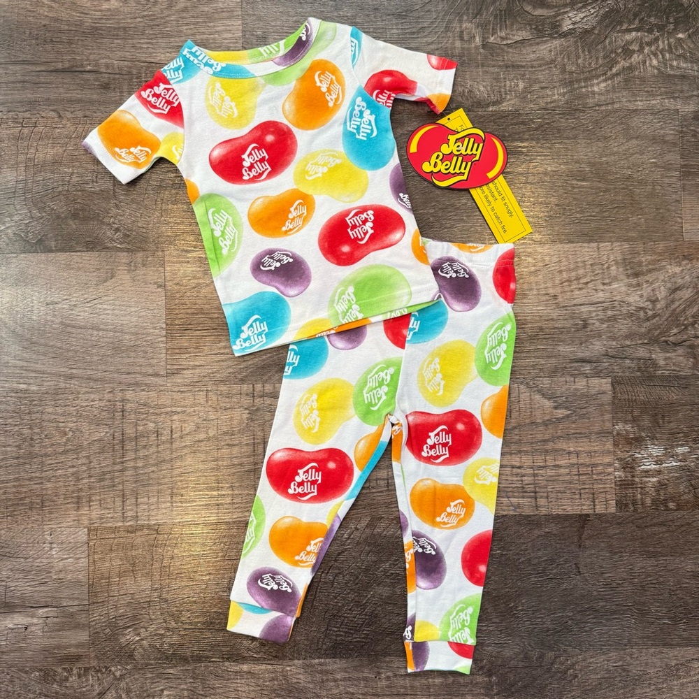 NWT Jelly Belly Jelly Beans Toddler Pajama Set Size 2T Easter Colorful Candy